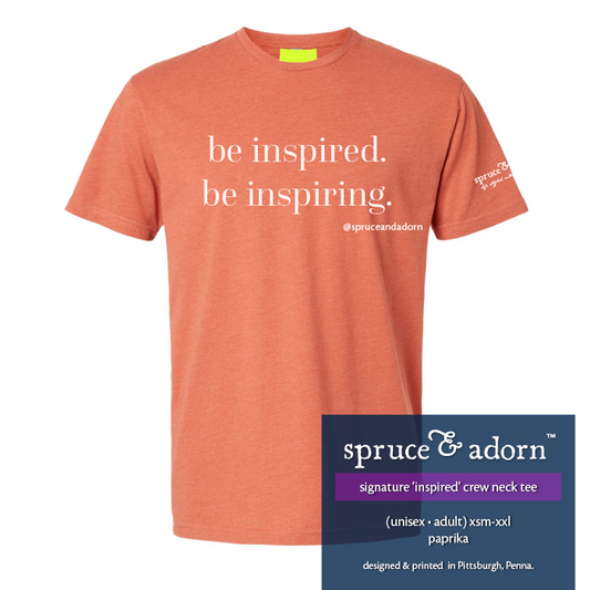adult : 'be inspired. be inspiring' crew neck tee